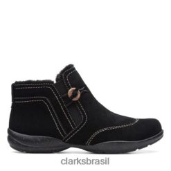 Clarks unissex Clarks camurça preta rosevilleaster RJZRN4153 Camurça preta