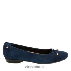 Clarks unissex clarks candra light em camurça azul marinho RJZRN4068 camurça azul marinho