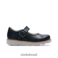 Clarks unissex clarks coroa de couro azul marinho honor inf e fit RJZRN4736 couro marinho