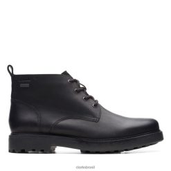 Clarks unissex Clarks couro oleoso preto acelga mid gore-tex couro oleoso preto RJZRN5697 couro preto oleoso