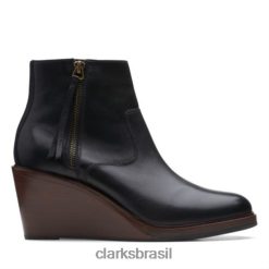 Clarks unissex Clarks couro preto clarkdale2 zip RJZRN4145 couro preto