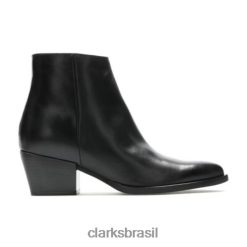 Clarks unissex Clarks couro preto isabella2 zip RJZRN4129 couro preto