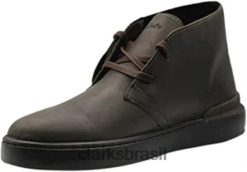 Clarks unissex Clarks Court Lite Desert Boot Botas de couro marrom escuro RJZRN17