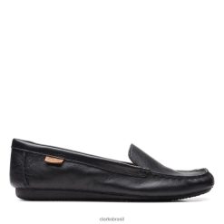 Clarks unissex Clarks de couro preto com sardas RJZRN5163 couro preto