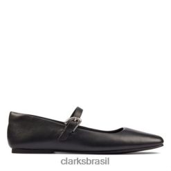 Clarks unissex clarks de couro preto puro RJZRN4340 couro preto