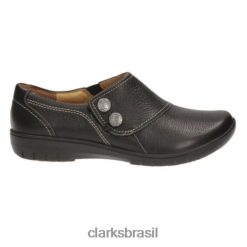 Clarks unissex Clarks de couro preto RJZRN4076 couro preto