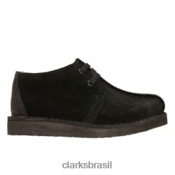 Clarks unissex Clarks Desert Trek Inf G Fit Preto RJZRN4998 Camurça preta