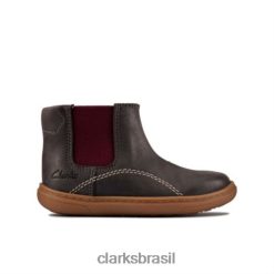 Clarks unissex clarks flash sea fst f fit cinza escuro lea RJZRN4786 lea cinza escuro