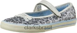 Clarks unissex clarks glamit júnior prata RJZRN2978 prata