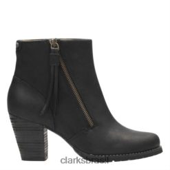 Clarks unissex Clarks Macay Holly Couro Preto RJZRN4258 couro preto
