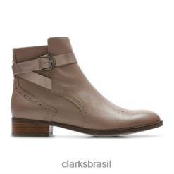 Clarks unissex clarks netley olivia taupe combi RJZRN4242 combinação cinza