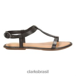 Clarks unissex Clarks Risi Hop Couro Preto RJZRN4290 couro preto