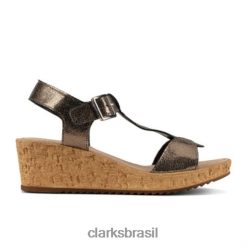 Clarks unissex Clarks Rissa Sun Stone Metálico RJZRN4274 pedra metálica