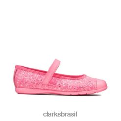 Clarks unissex Clarks rosa quente dança sapateado jnr f fit RJZRN4720 Rosa quente