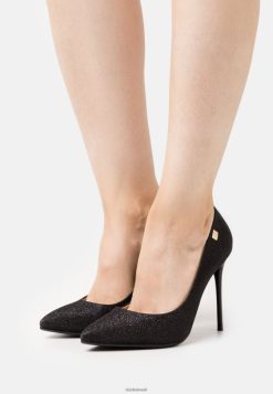 Clarks unissex Clarks salto clássico preto com glitter RJZRN7033 brilho preto