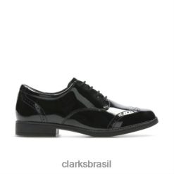 Clarks unissex clarks sami walk jnr g fit preto RJZRN4731 patente preta