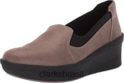 Clarks unissex Clarks Step Rose Moon Estanho Sintético 7 RJZRN891