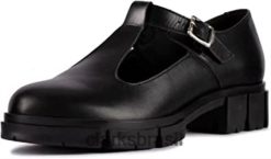 Clarks unissex clarks teala bar sapatos de couro preto RJZRN51