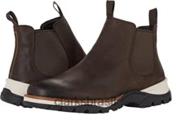Clarks unissex Clarks Topton Chelsea Couro Oleoso Preto Couro Oleoso Marrom Escuro RJZRN1634 couro oleoso marrom escuro
