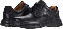 Clarks unissex clarks un brawley pace couro preto RJZRN2091