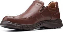Clarks unissex Clarks Un Brawley Step Mahoga Couro RJZRN290 couro de mogno