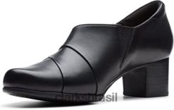 Clarks unissex clarks un damson adele sapatos de couro preto preto RJZRN2810 preto
