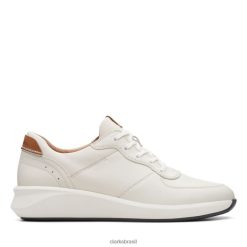 Clarks unissex Clarks Un Rio Sprint Couro Combi Branco Couro Combi Branco RJZRN6482 couro combinado branco