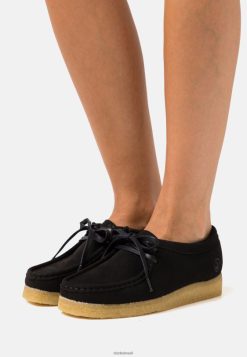 Clarks unissex Clarks Wallabee Preto Casual Lace-Ups RJZRN6937 preto