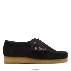 Clarks unissex Clarks Wallabee Preto Vegano Preto Vegano RJZRN6066 vegano negro