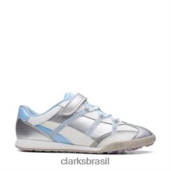 Clarks unissex clarks white giggle lite jnr f fit RJZRN4753 branco