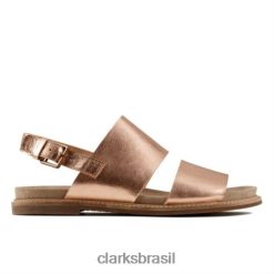 Clarks unissex corsio slide rosa couro clarks RJZRN4270 couro ouro rosa