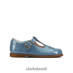 Clarks unissex couro azul médio draw play inf g fit clarks RJZRN4724 couro azul médio