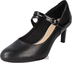 Clarks unissex dançarina reece sapatos de couro preto clarks preto RJZRN1437 preto