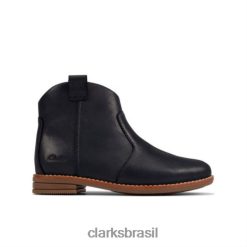 Clarks unissex desenhou north inf f fit clarks de couro marinho RJZRN4566 couro marinho