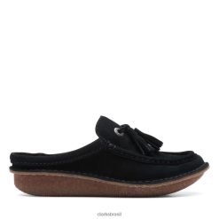Clarks unissex divertido ny tamanco camurça preta clarks camurça preta RJZRN5141 Camurça preta
