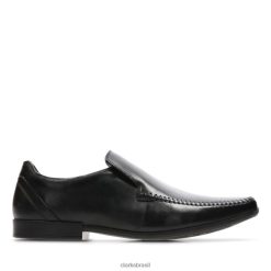 Clarks unissex Glement costura couro preto clarks couro preto RJZRN5597 couro preto