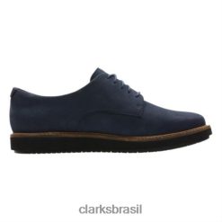 Clarks unissex glick darby clarks azul marinho RJZRN4053 marinha