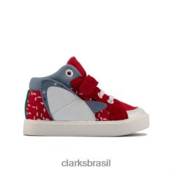 Clarks unissex lona vermelha city pop fst g fit clarks RJZRN4796 tela vermelha