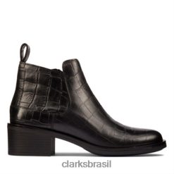 Clarks unissex memi zip clark crocodilo preto RJZRN4117 crocodilo preto