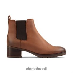 Clarks unissex mila top clarks couro tan RJZRN4151 couro bronzeado