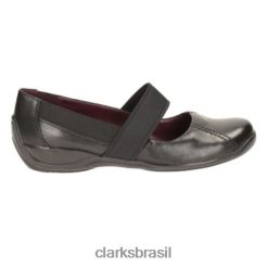 Clarks unissex moinho de café em couro preto clarks RJZRN4084 couro preto