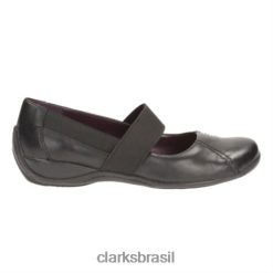 Clarks unissex moinho de café preto couro clarks RJZRN4086 couro preto