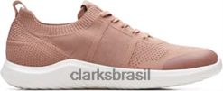 Clarks unissex nova lite rendas têxteis sapatos rosa clarks RJZRN1903