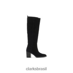 Clarks unissex park rise camurça preta clarks RJZRN4126 Camurça preta