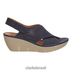 Clarks unissex Prêmio Clarks Navy Leather Clarene RJZRN4289 couro marinho