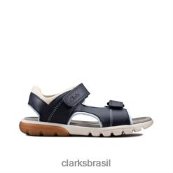 Clarks unissex rocco wave jnr g fit navy combi clarks RJZRN4854 combinação da marinha