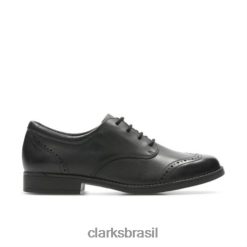 Clarks unissex sami walk jnr g fit clarks couro preto RJZRN4735 couro preto