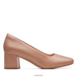 Clarks unissex Sheer 55 Court Couro Praliné Couro Praliné Clarks RJZRN5118 couro praliné