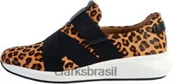 Clarks unissex un rio cinta sapatos de couro com estampa de leopardo clarks RJZRN1198