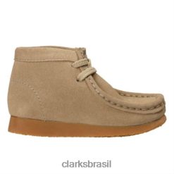 Clarks unissex wallabee btfst g fit clarks sand suede RJZRN4791 camurça de areia